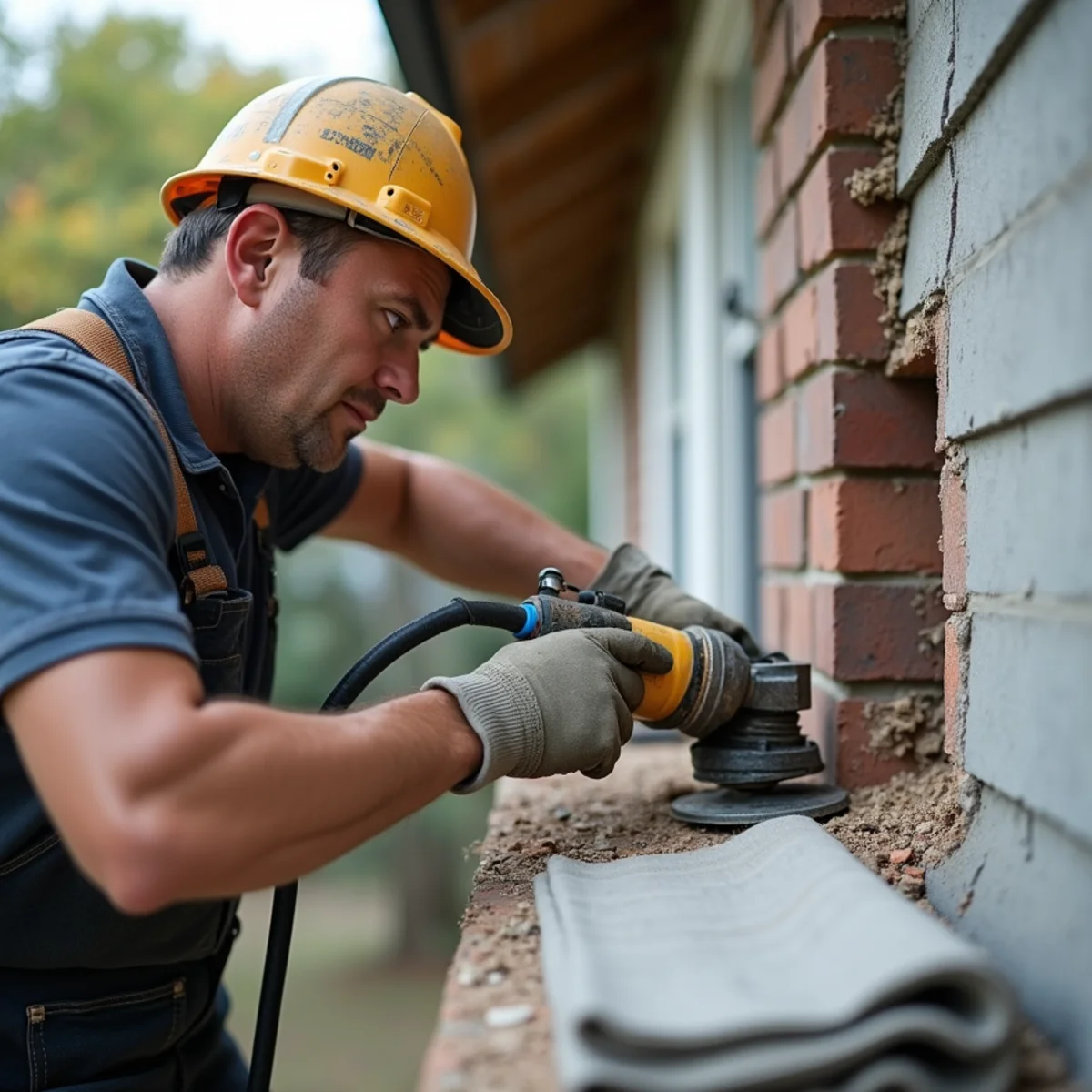 Chimney Repair & Masonry Flashing technicians at work on Dover Delaware home