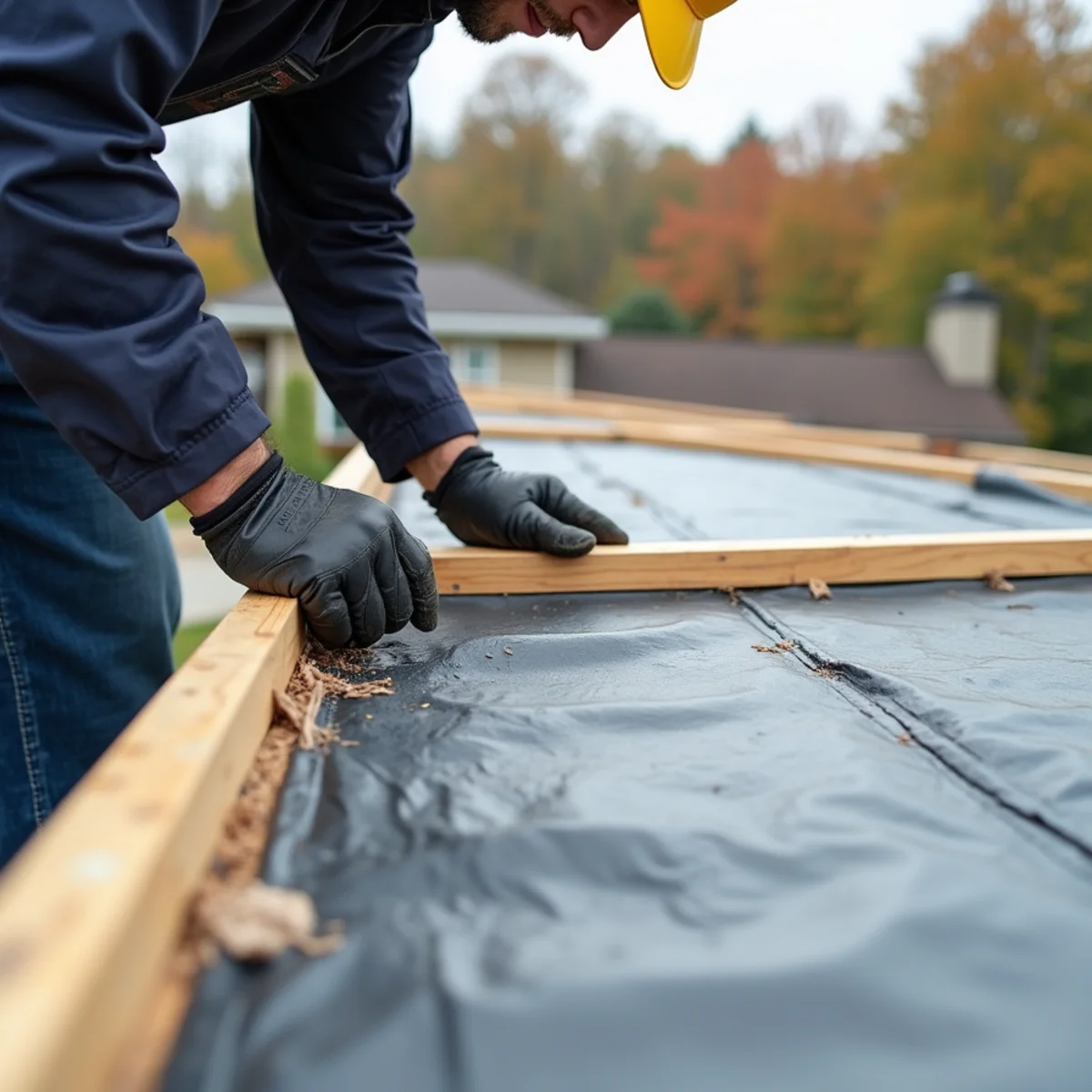 24/7 Emergency Roof Tarping technicians at work on Dover Delaware home