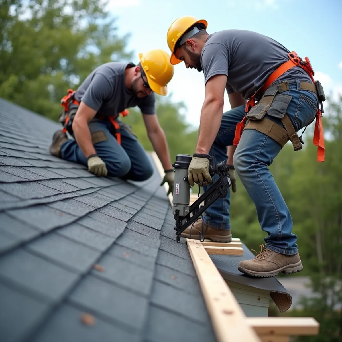 Roof Replacement & Installation technicians at work on Dover Delaware home
