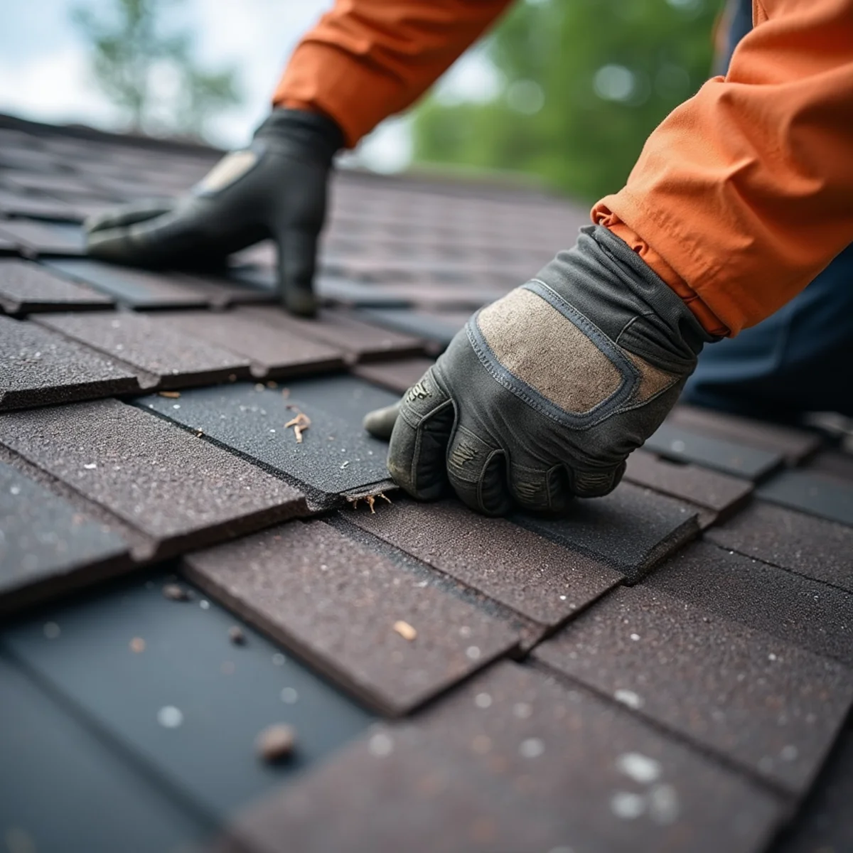 Storm Damage Roof Repair technicians at work on Dover Delaware home